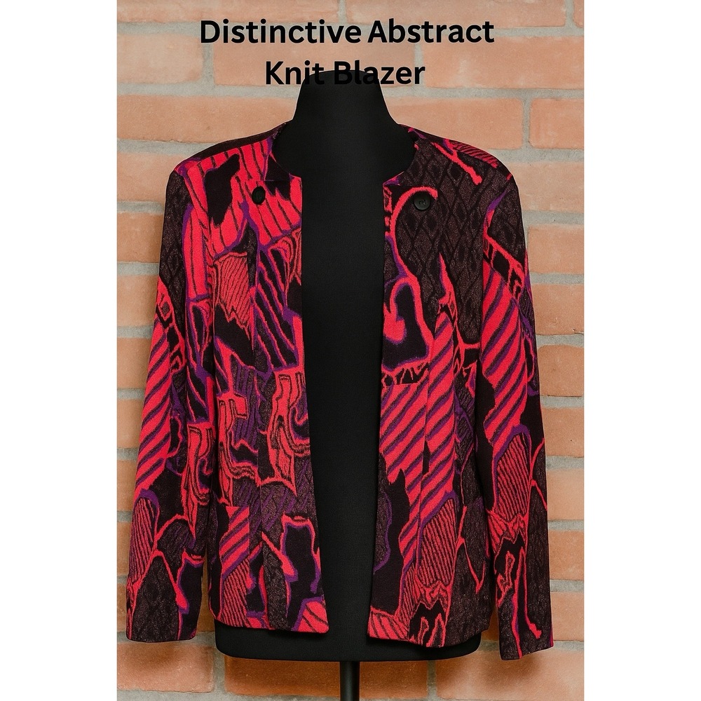 Vintage Donovan-Galvani  OfAbstract Blazer‎ Red Purple  80s  Jacket size small